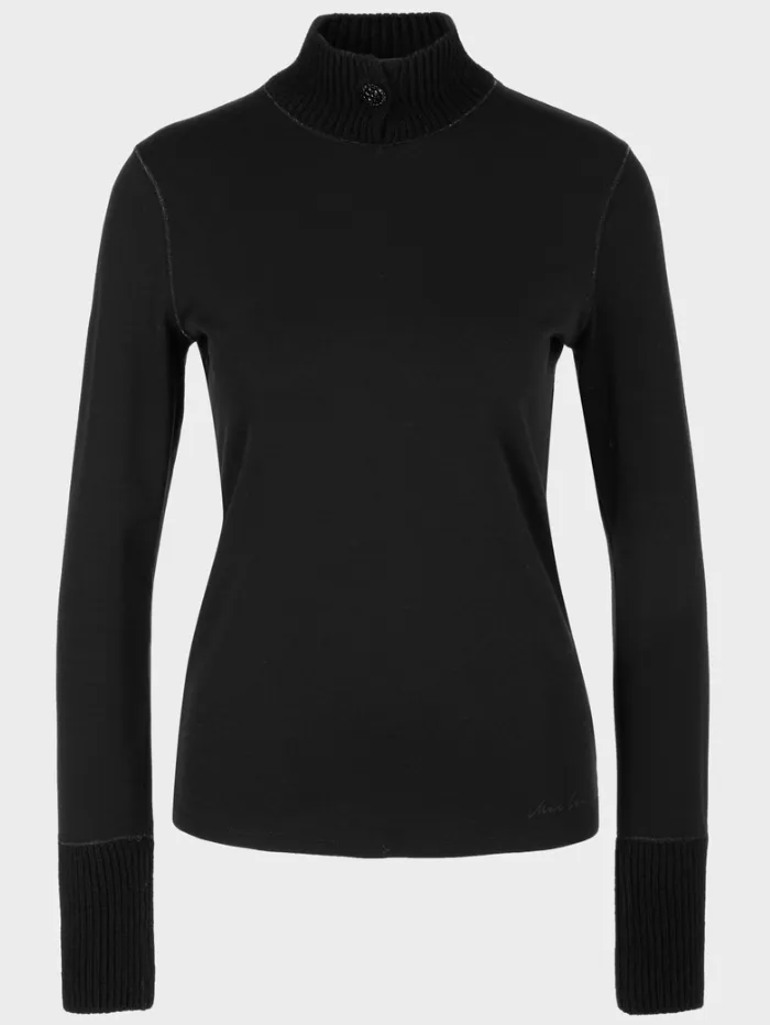 Marc Cain Collections Black Turtleneck Polo Neck Top VC 48.25 J71 COL 900