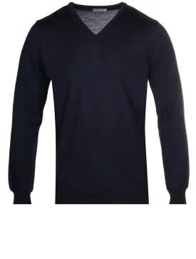 Merino V Neck Navy