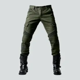 Mid-waist cargo men's biker jeans