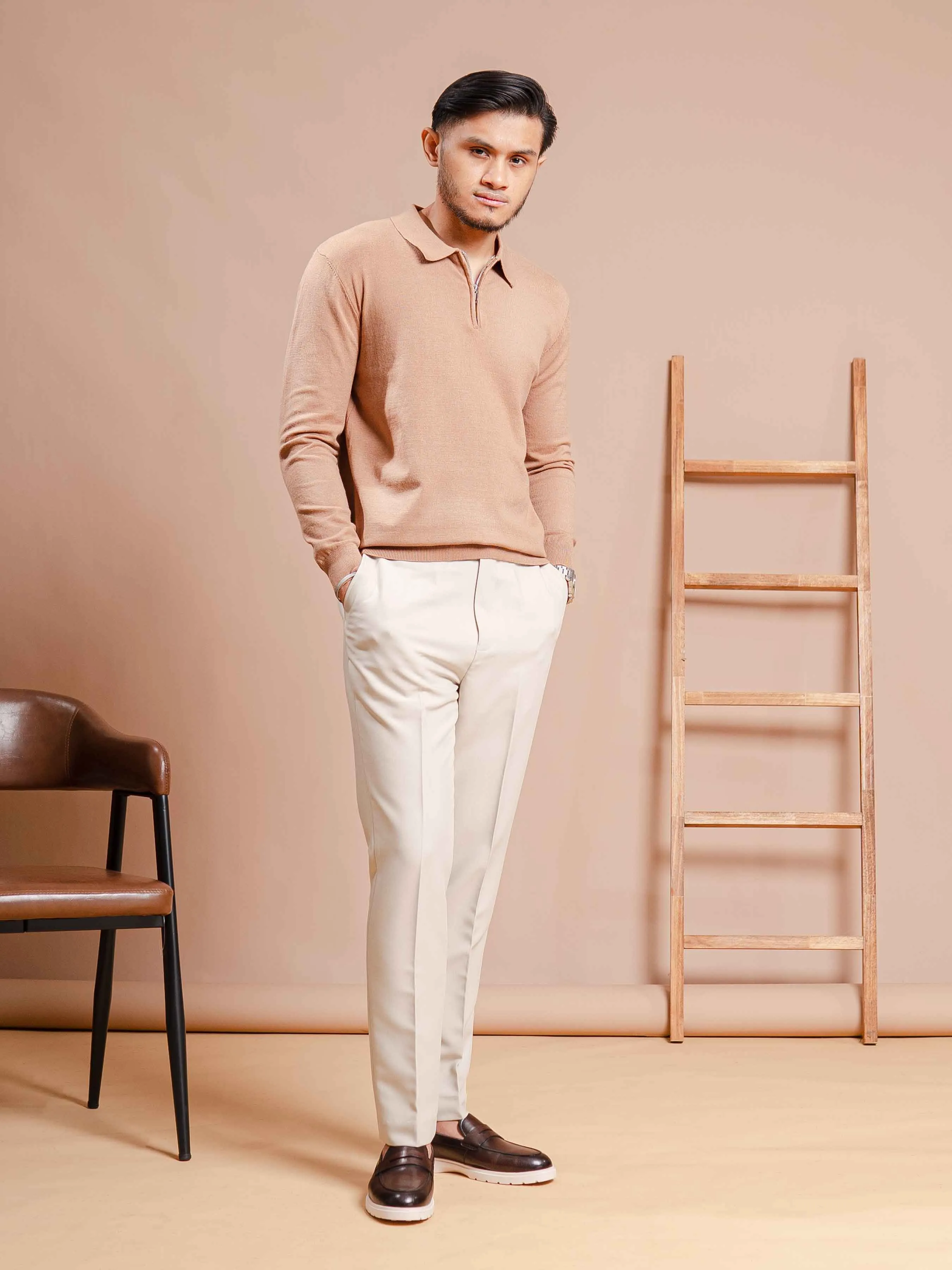 Milano Knit - Khakis Quarter-Zip