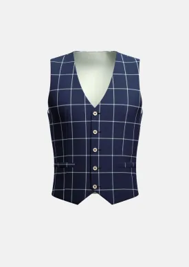 Oxford Blue Windowpane Vest