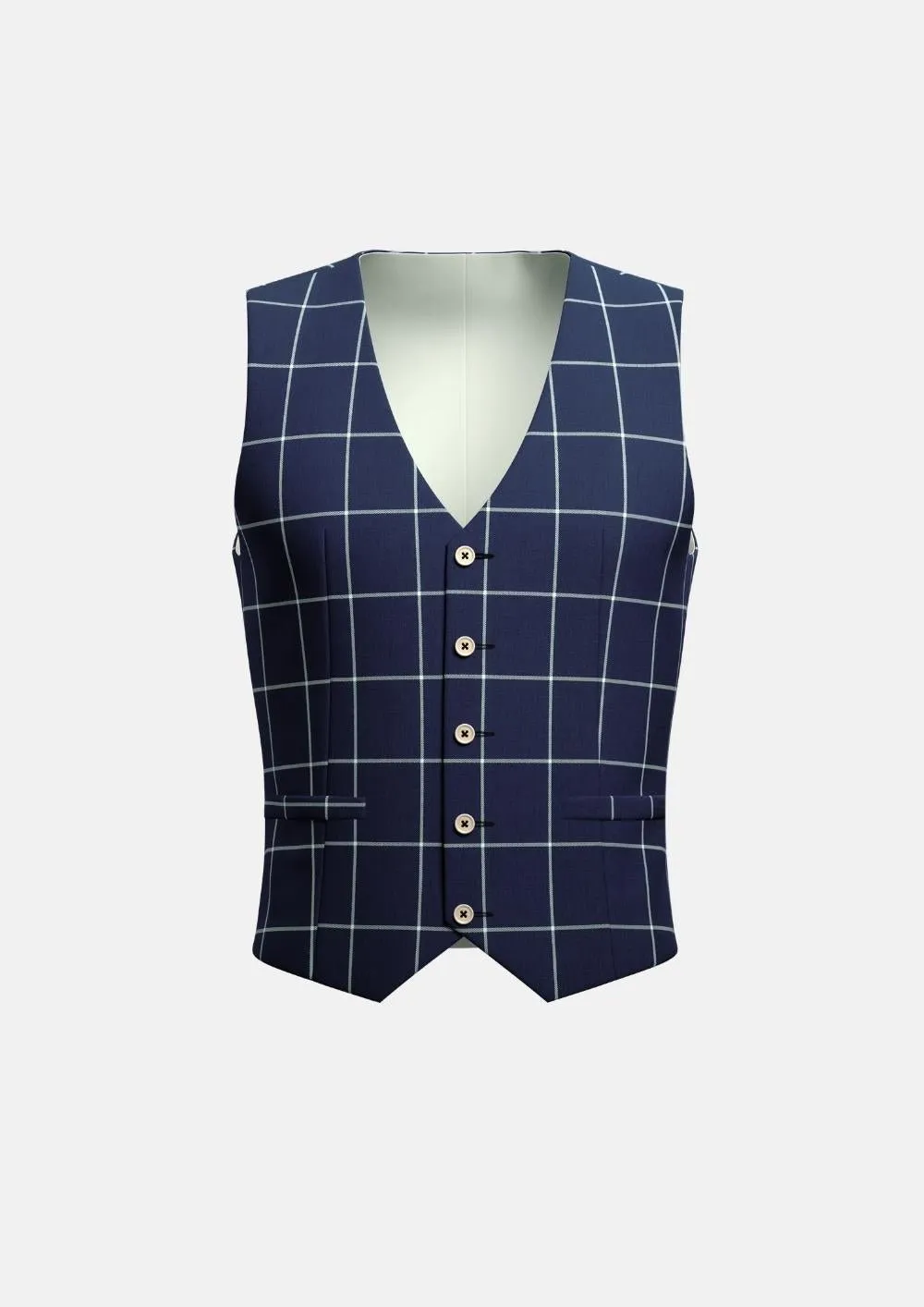 Oxford Blue Windowpane Vest