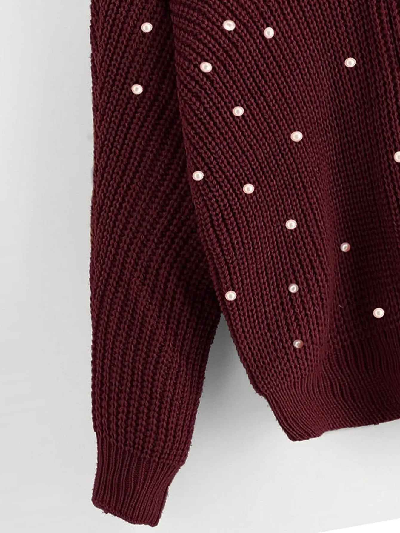 Pearl detail knitted sweater