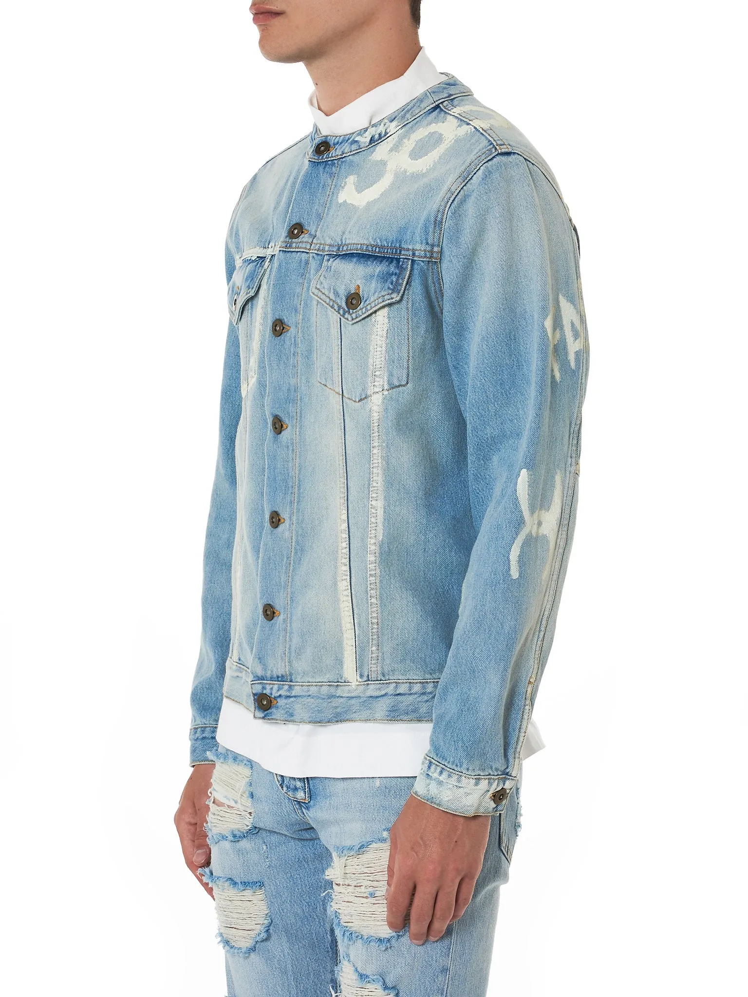 Printed Denim Jacket (NMS18611-DENIM-BLUE)