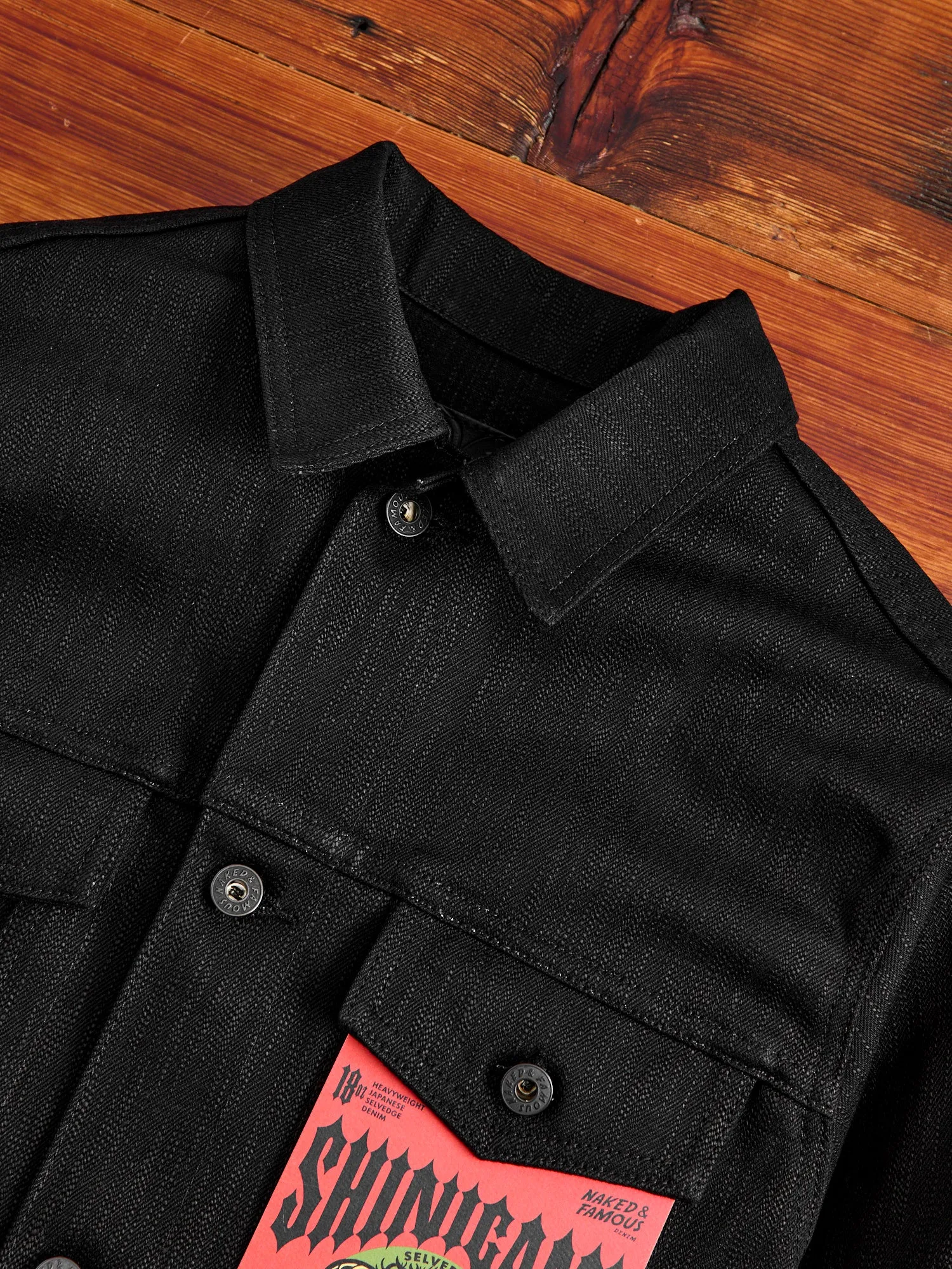 "Shinigami" 18oz Slub Selvedge Black Denim Jacket