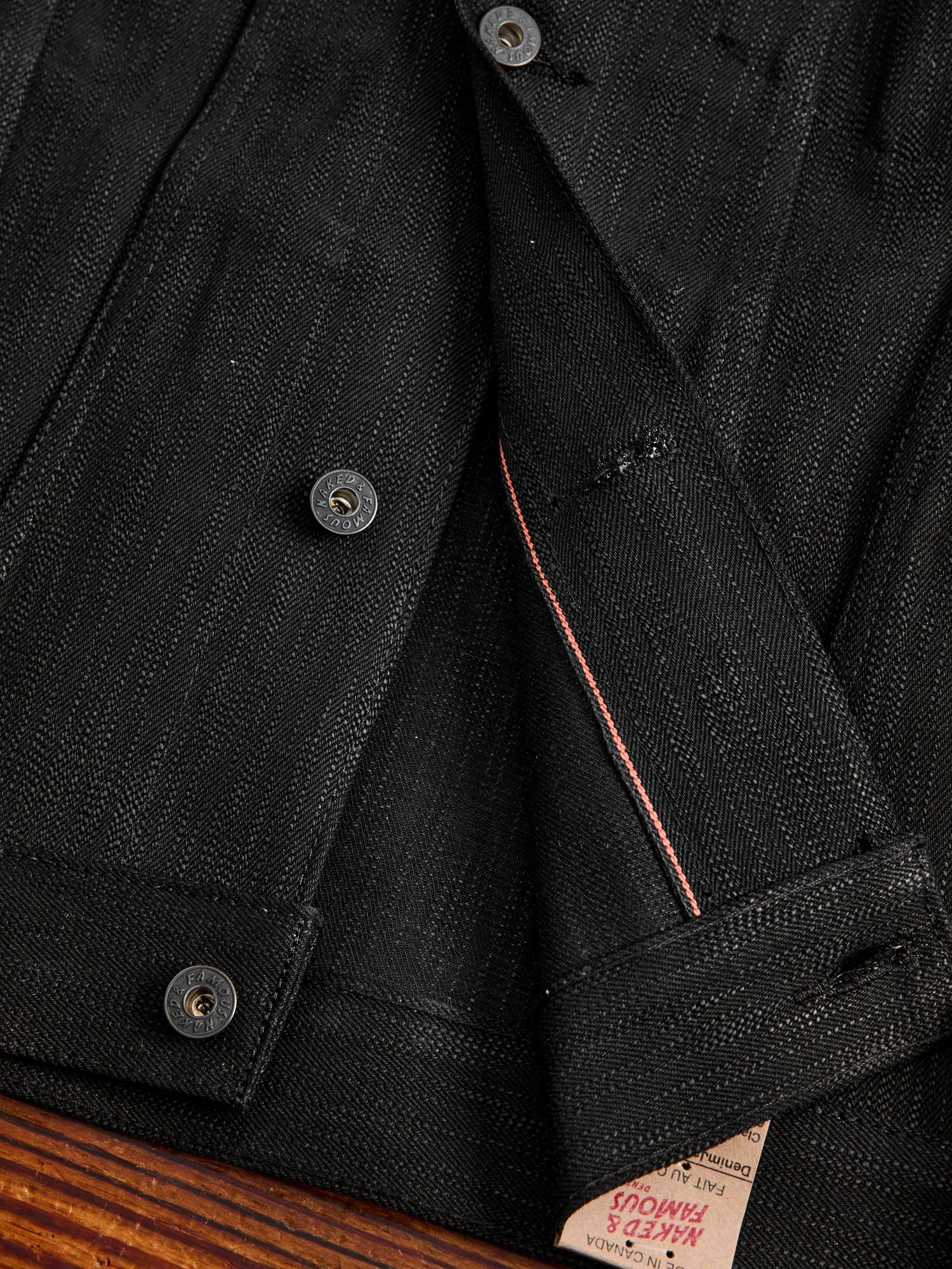 "Shinigami" 18oz Slub Selvedge Black Denim Jacket