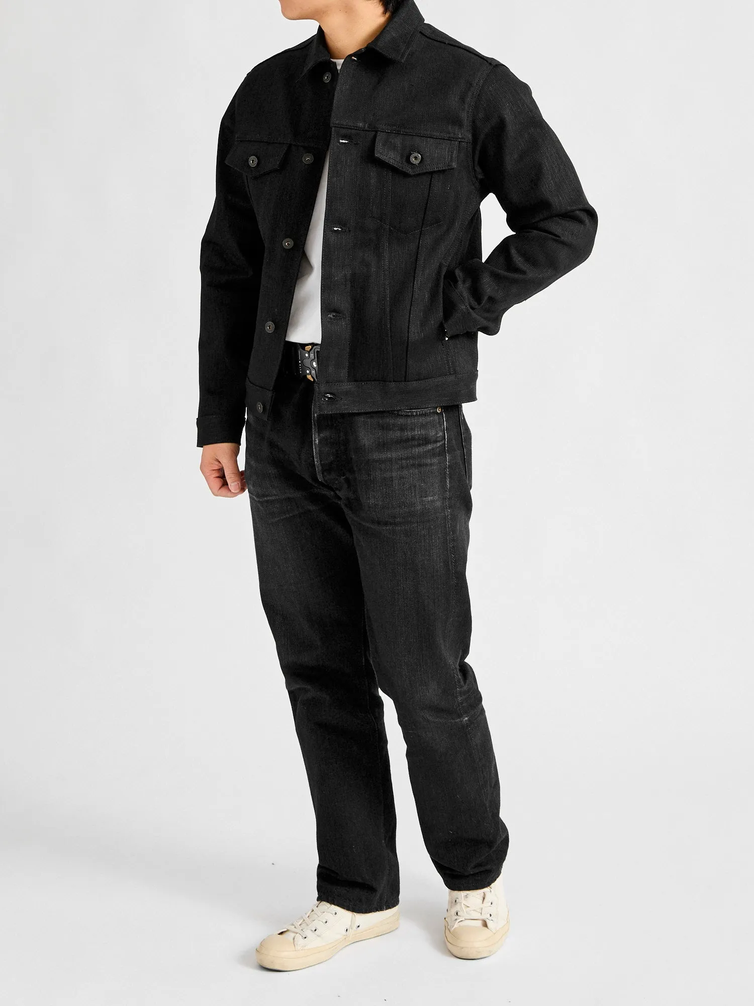 "Shinigami" 18oz Slub Selvedge Black Denim Jacket