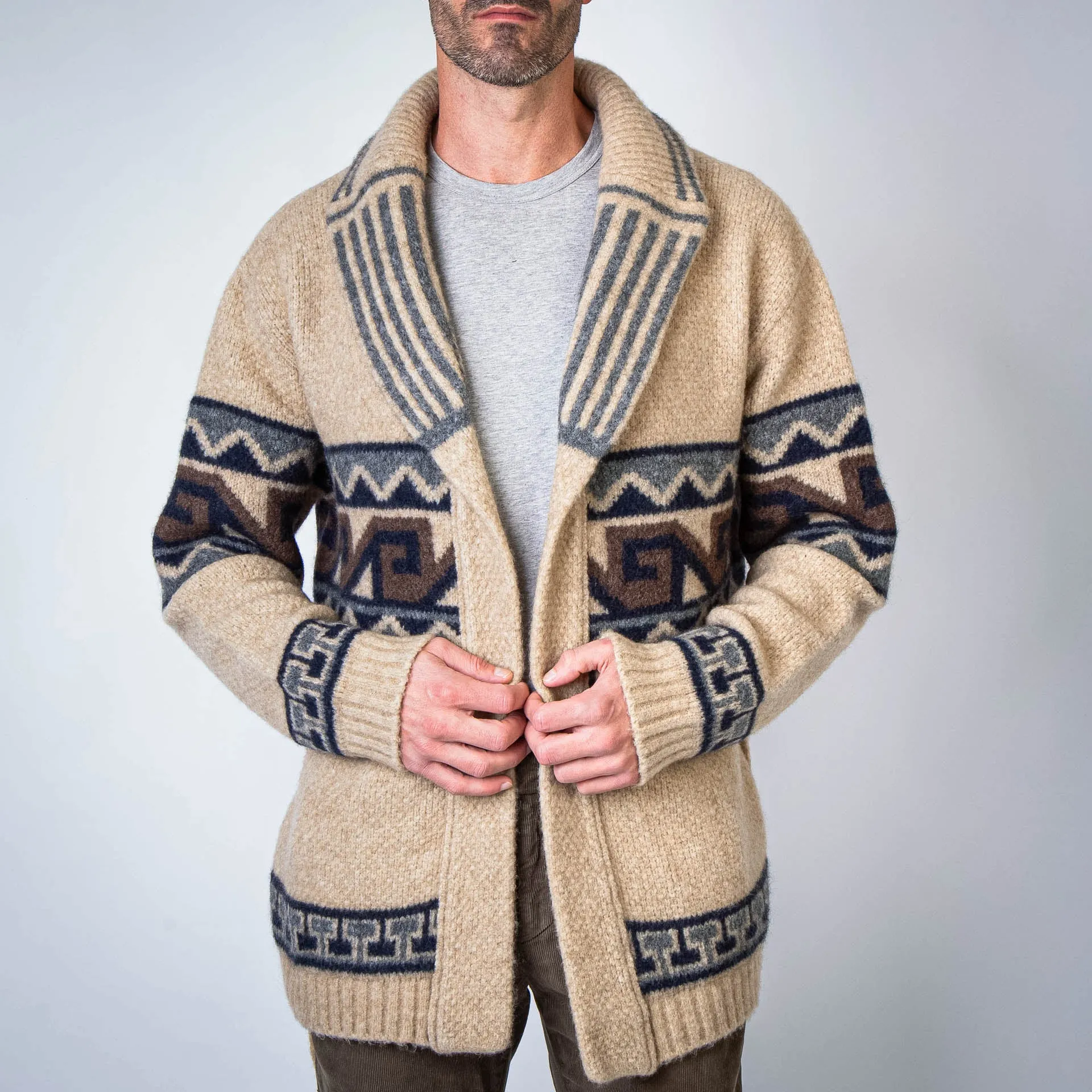 RAKKI CARDIGAN JULIEN SABBIA MEL. BEIGE