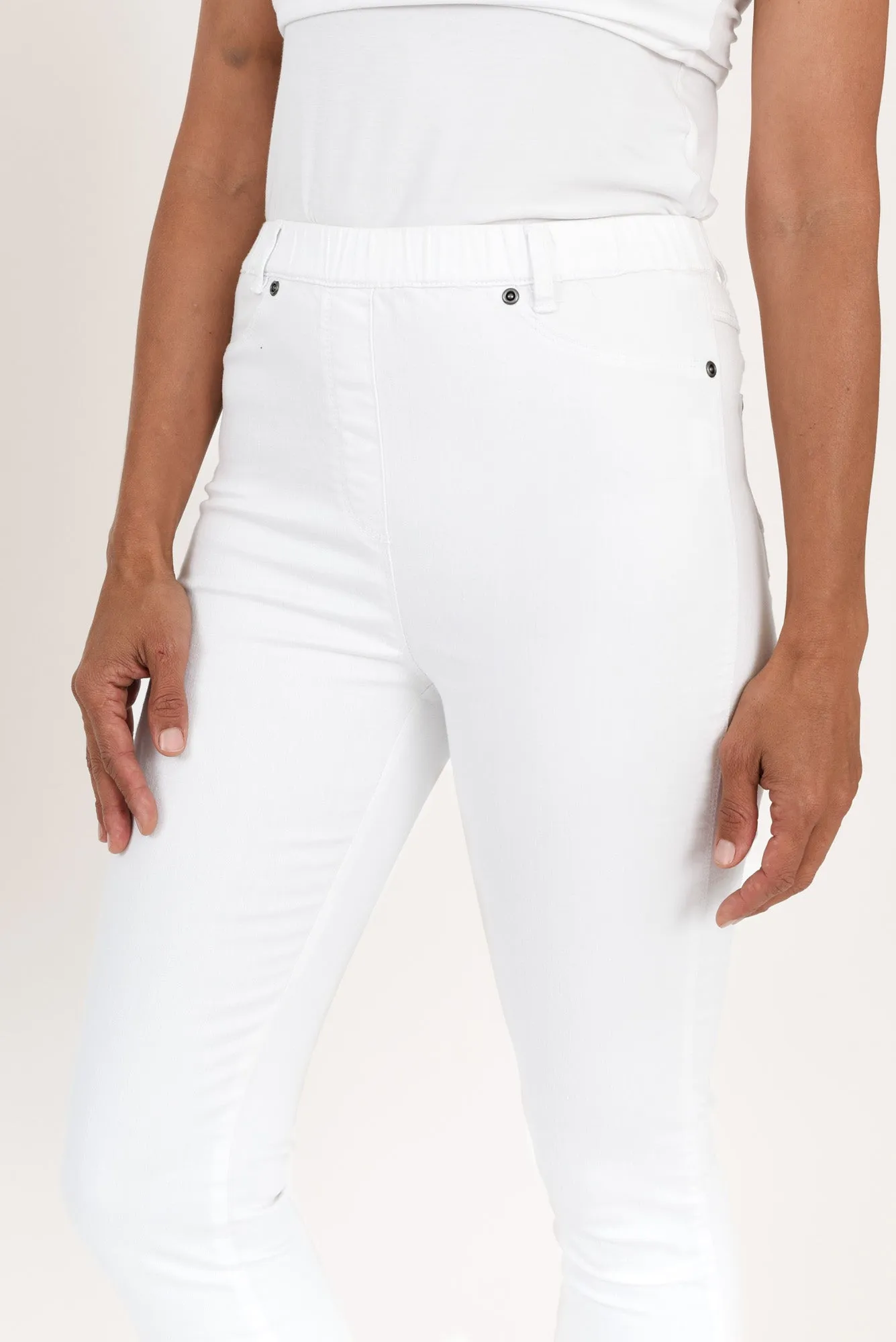 Reed White Stretch Cotton Pants