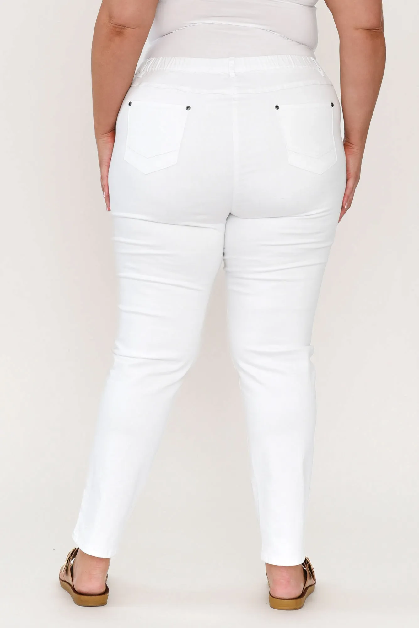 Reed White Stretch Cotton Pants