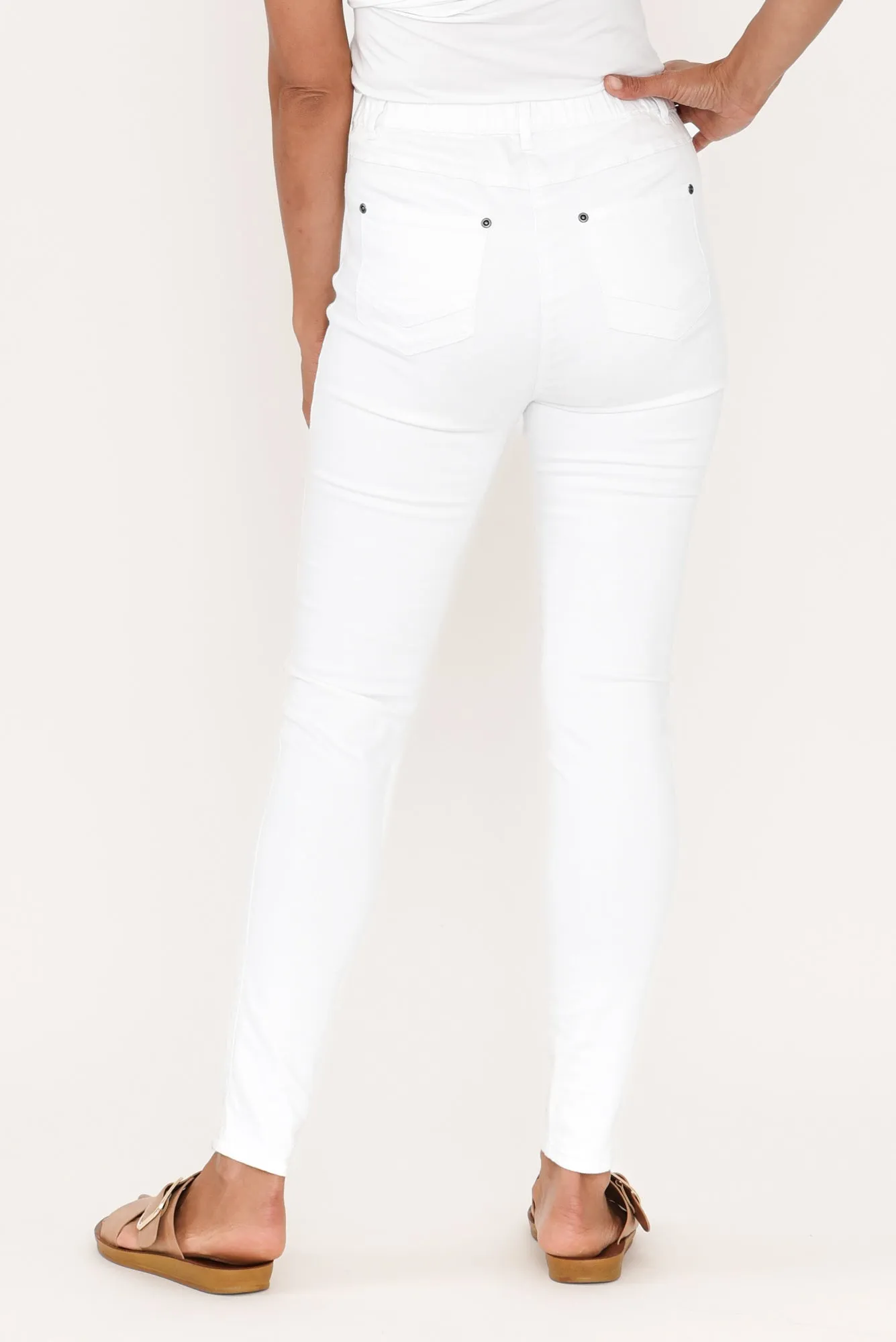 Reed White Stretch Cotton Pants