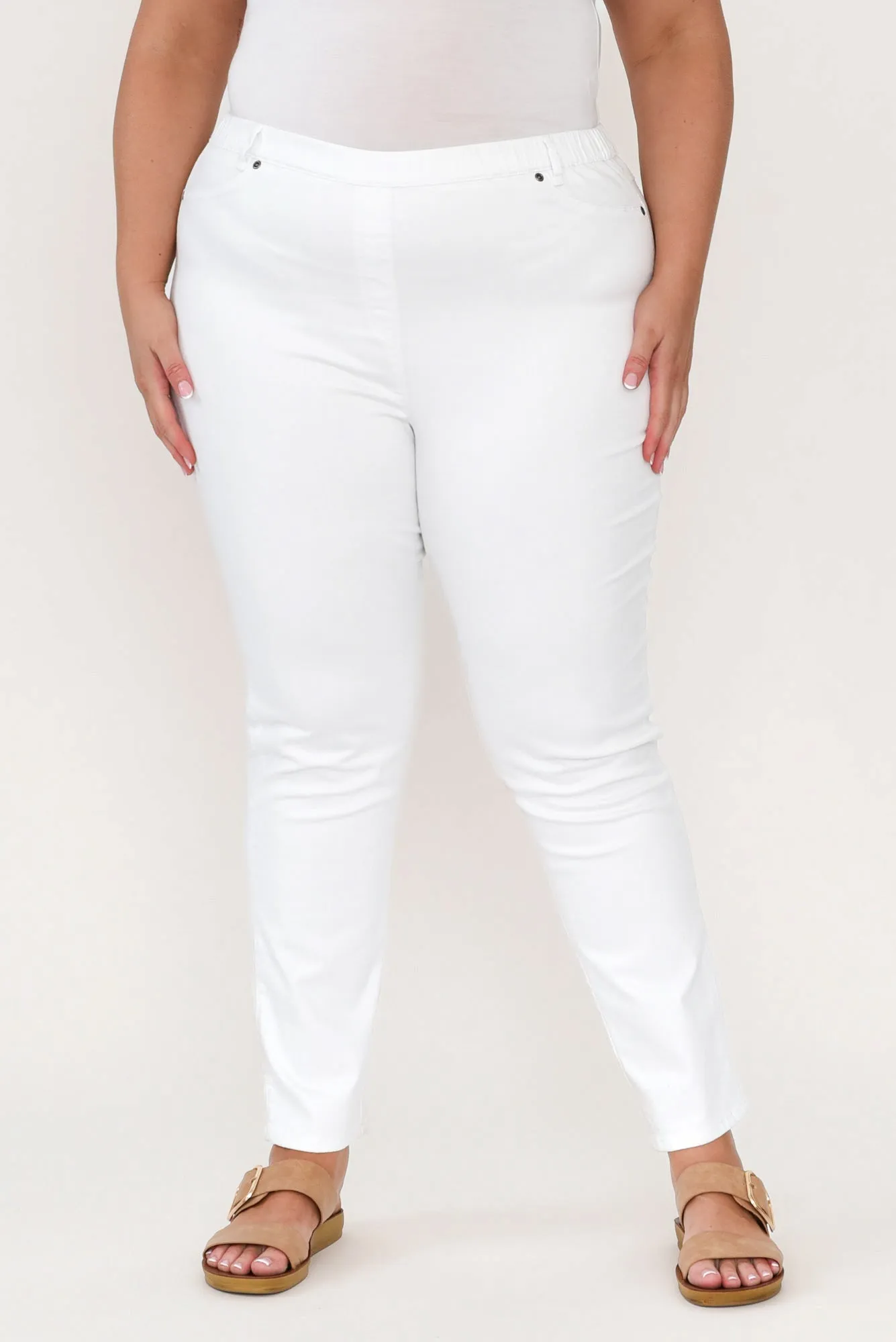 Reed White Stretch Cotton Pants