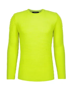 Ribbed Fluorescent Sweater - Yellow