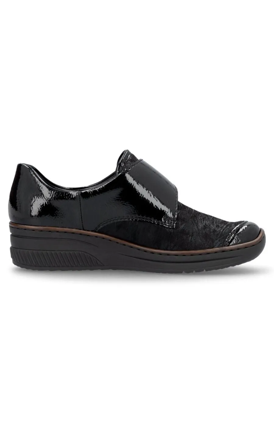 Rieker Velcro Strap Shoe Black