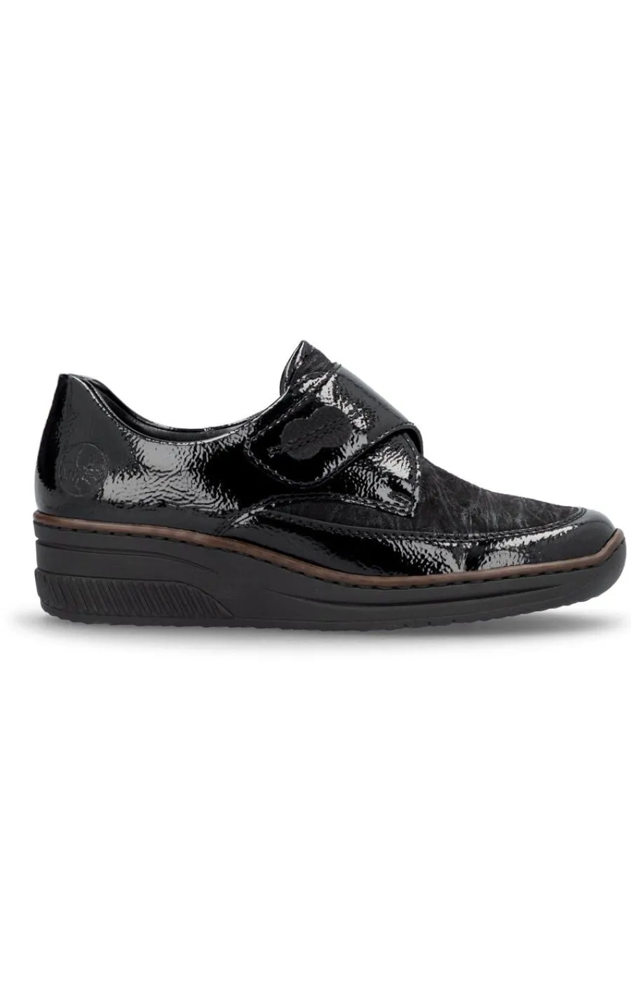 Rieker Velcro Strap Shoe Black