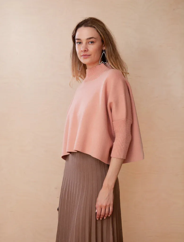 Rose Linen Aja Crop Sweater