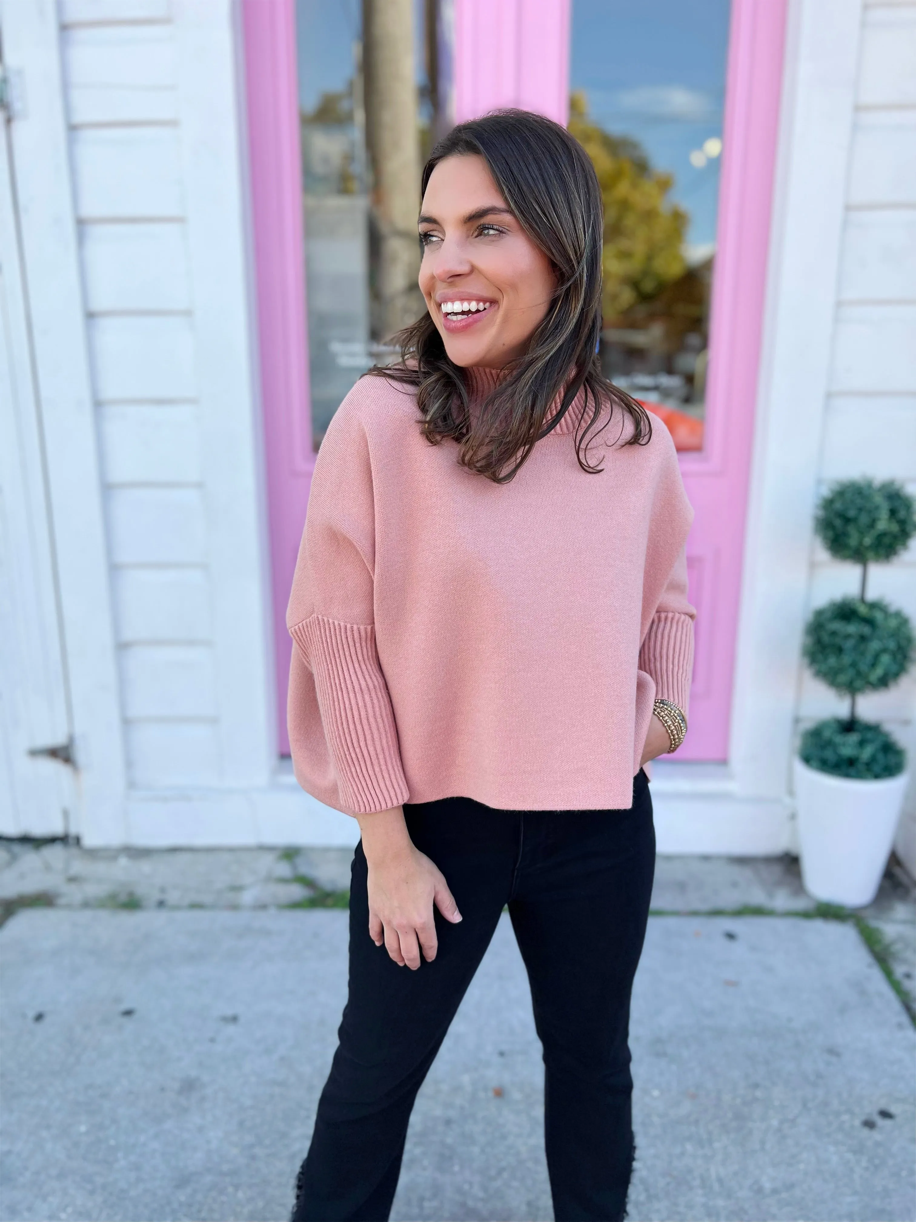 Rose Linen Aja Crop Sweater