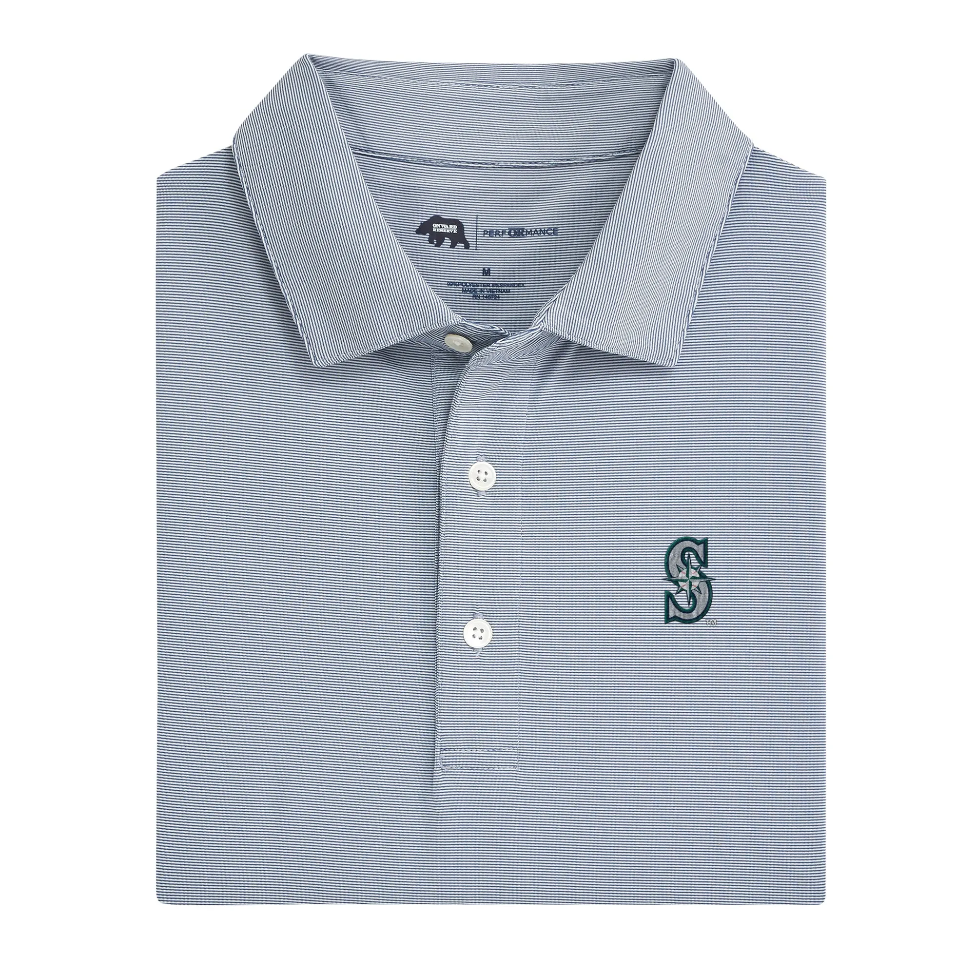 Seattle Mariners Hairline Stripe Performance Polo