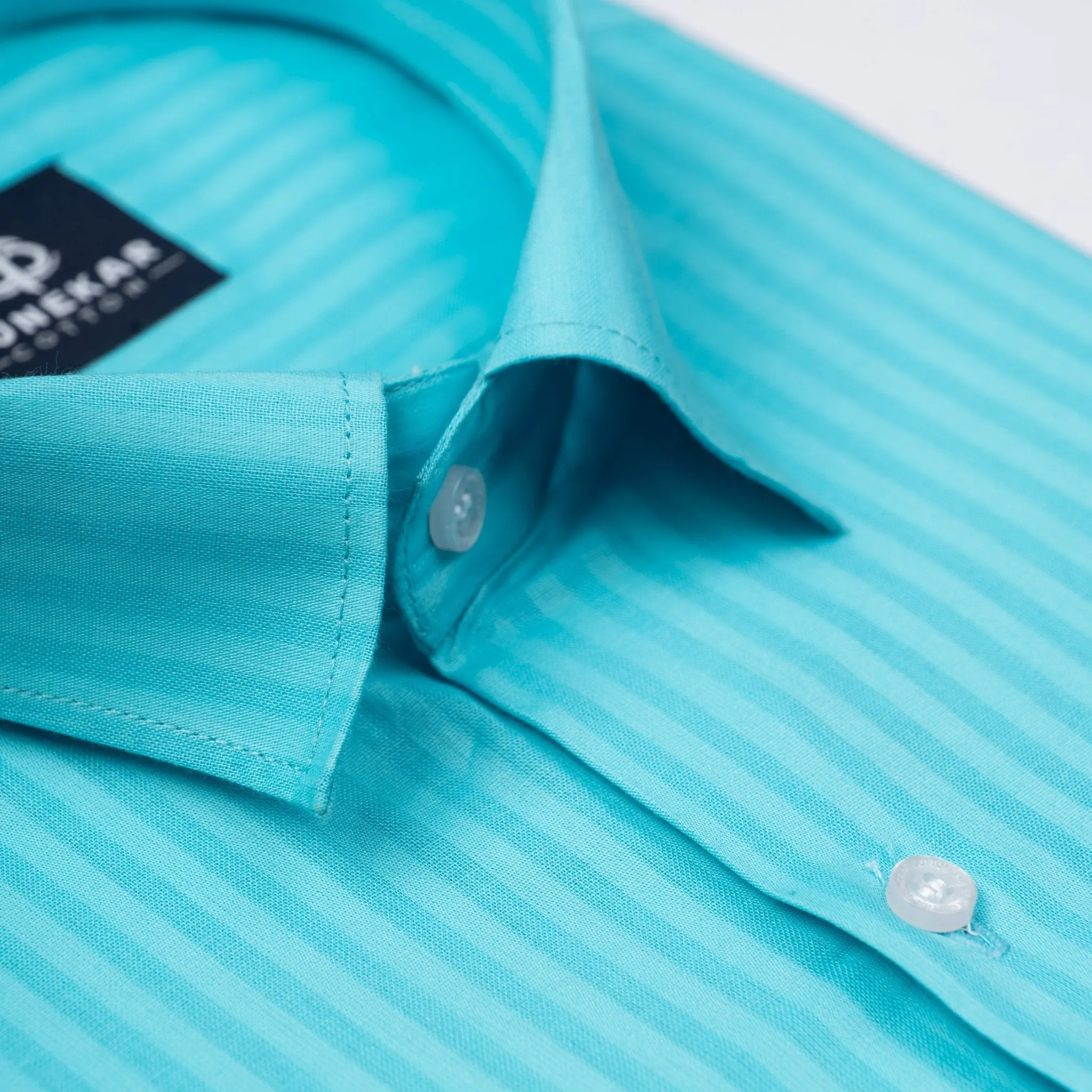 Sky Blue Color vertical Cotton stripe Shirt For Men