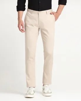 Slim Fit B-91 Casual Beige Textured Khakis - Nick