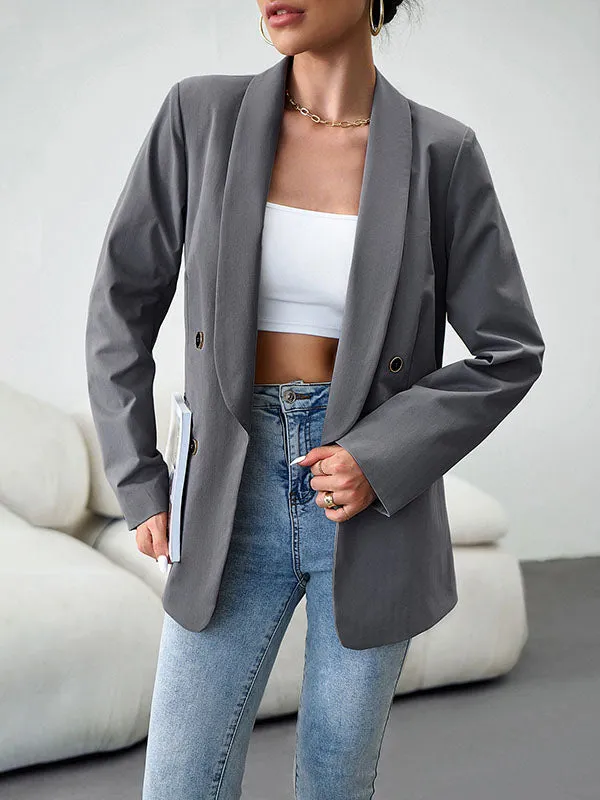 Split-Joint Long Sleeves Loose Lapel Outerwear Blazer