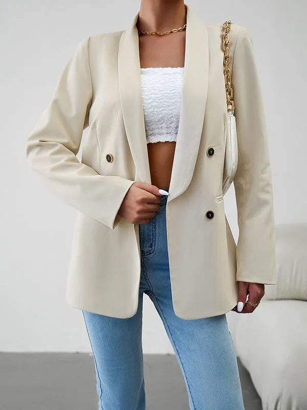 Split-Joint Long Sleeves Loose Lapel Outerwear Blazer