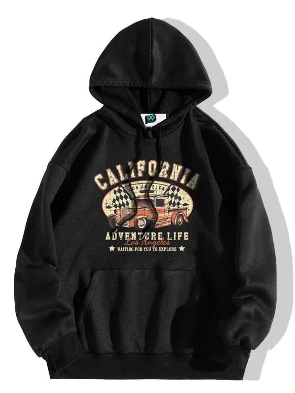 SXV  'CALIFORNIA ADVENTURE’ Printed Cool Aesthetic Sweatshirt Hoodie