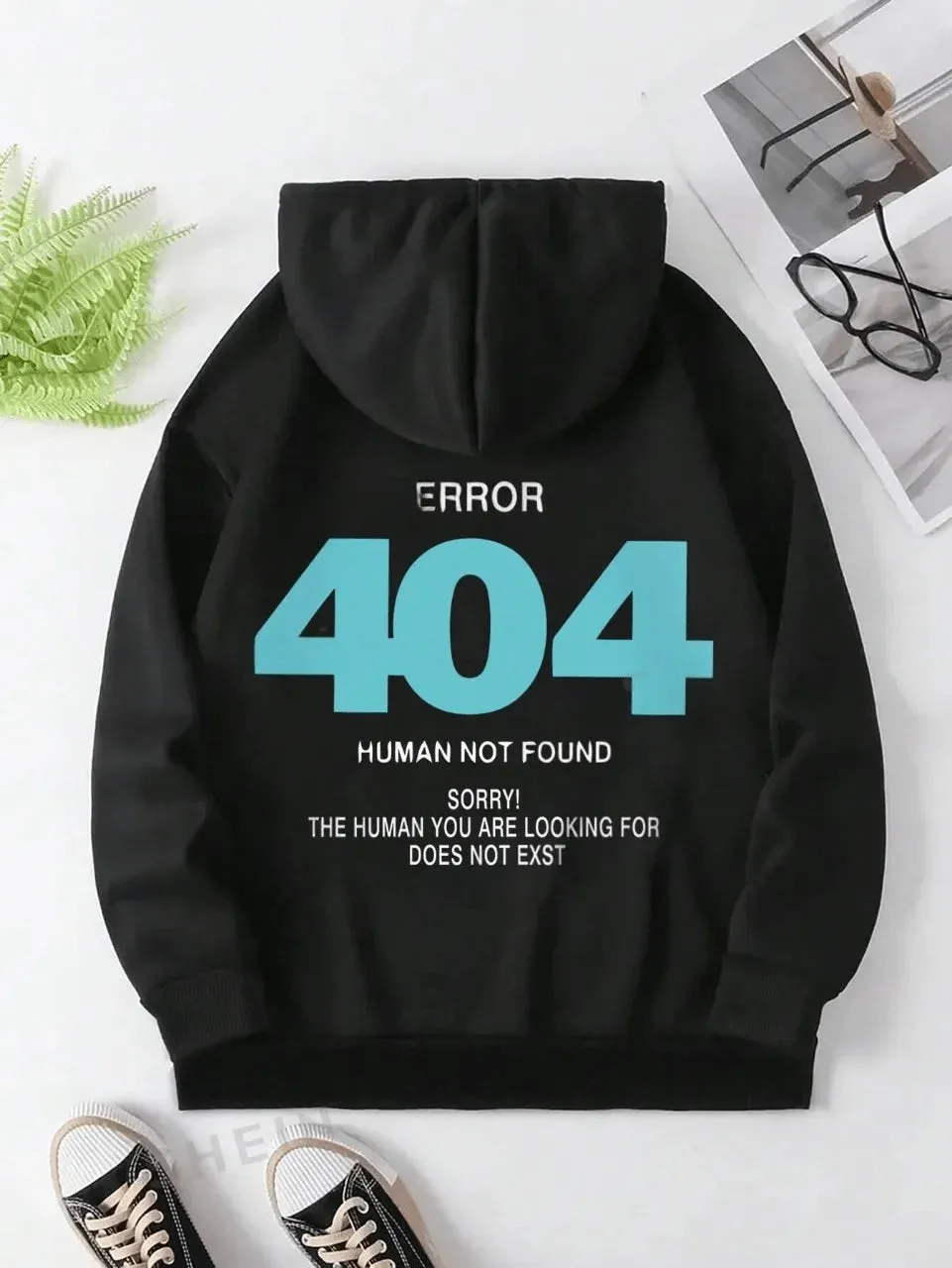 SXV  'ERROR 404 human NOT FOUND’ Printed Cool Aesthetic Sweatshirt Hoodie