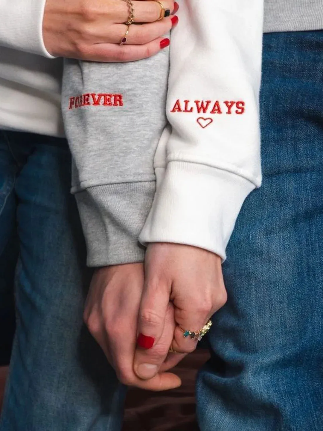 SXV  'forever always sleeve’ Printed Cool Aesthetic Sweatshirt Hoodie