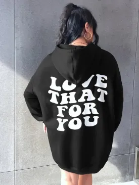 SXV  'LOVE THAT FOR YOU’ Printed Cool Aesthetic Sweatshirt Hoodie