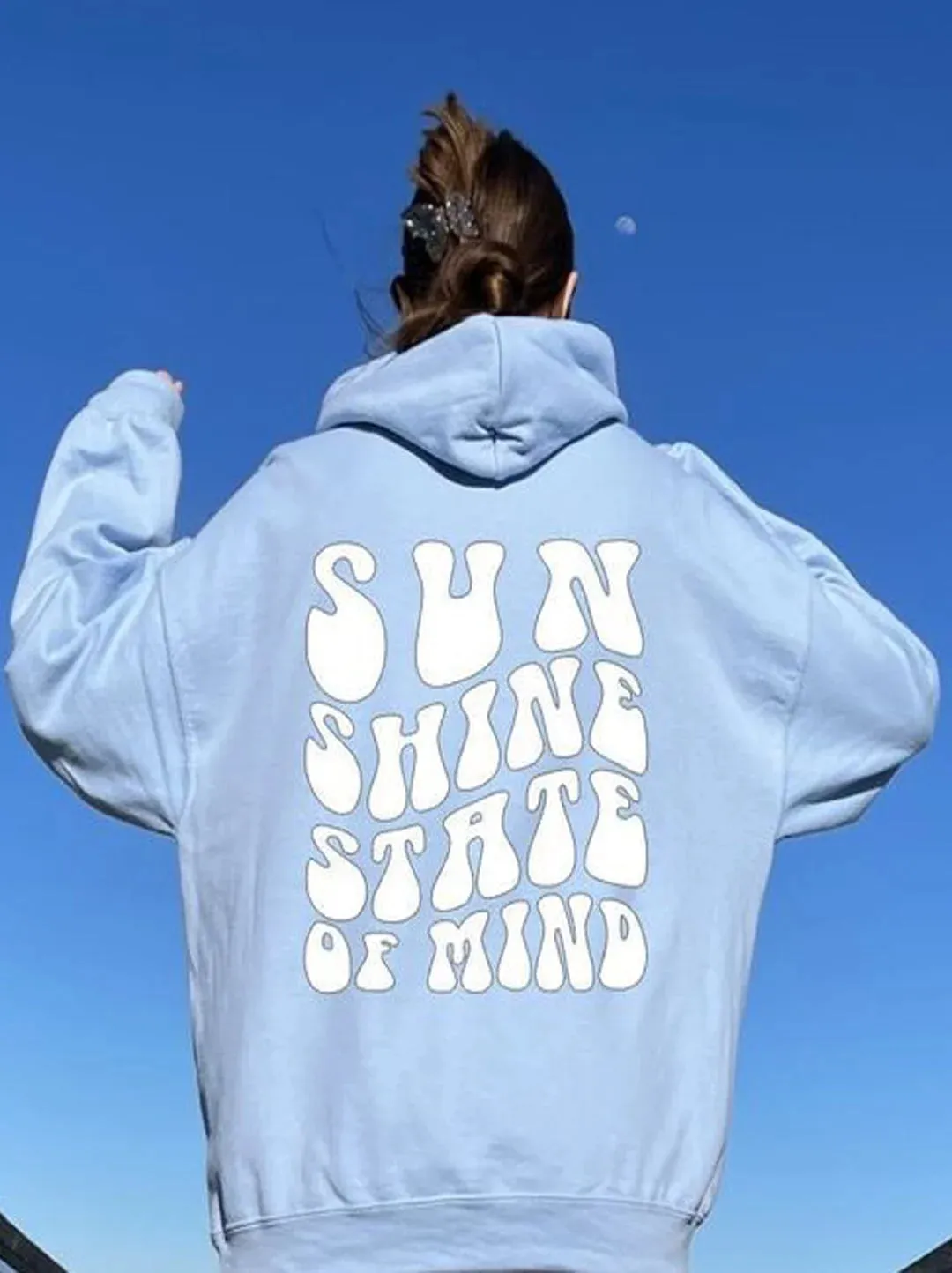 SXV  'sun shine state of mind’ Printed Cool Aesthetic Sweatshirt Hoodie