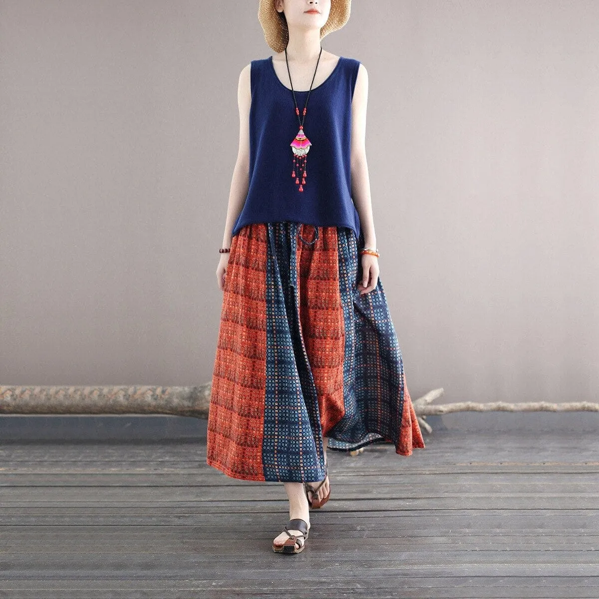 Tribal Plaid Skirt