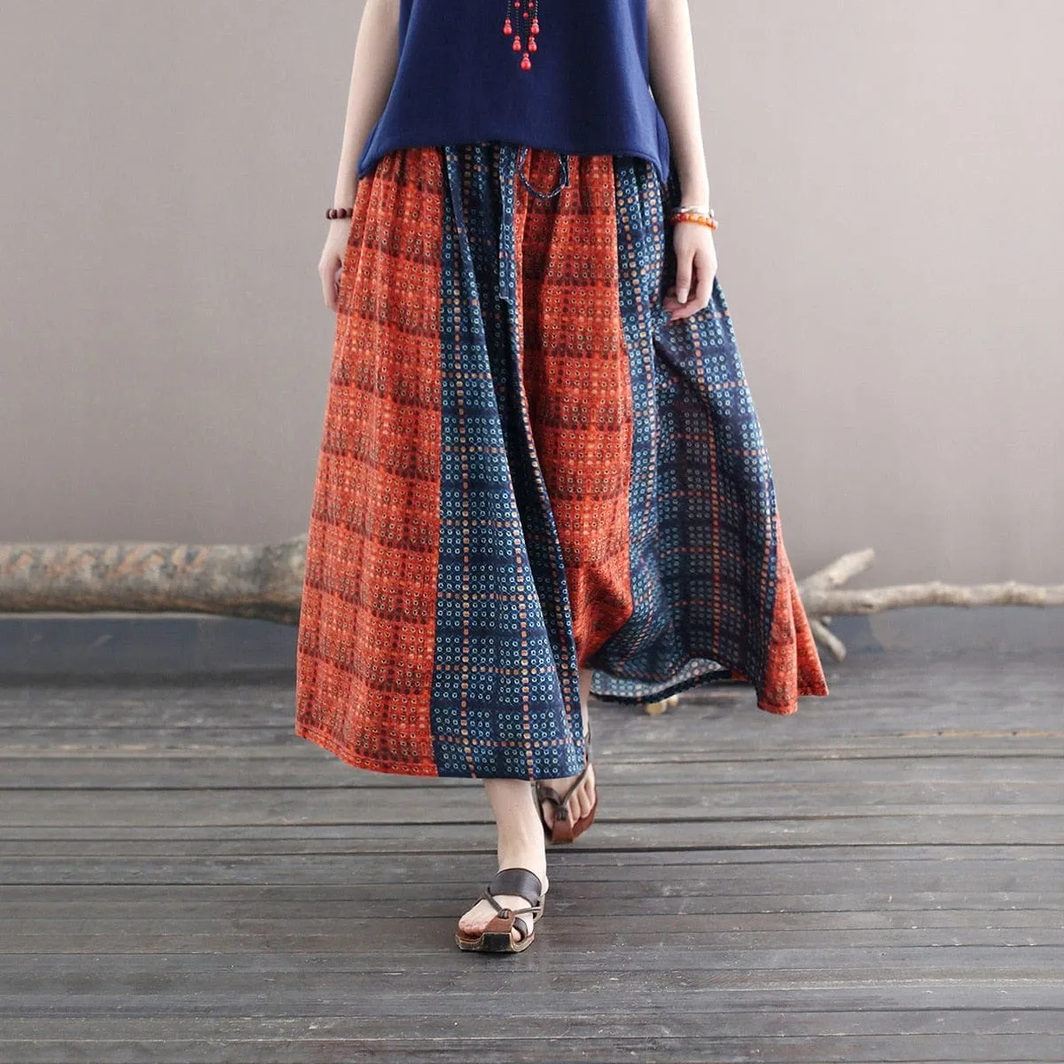 Tribal Plaid Skirt