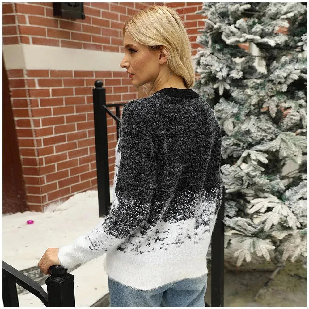 Ugly Christmas Knitted Women's Snowflake Sweater Top