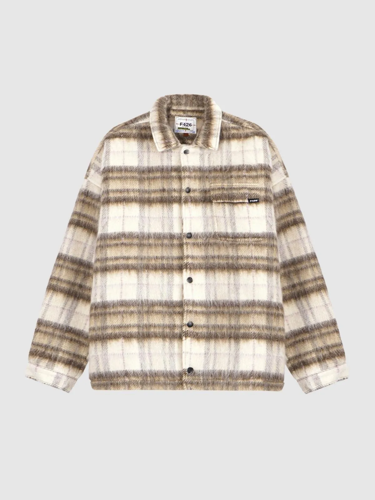 We Love Street Vintage Loose Woolen Plaid Jacket