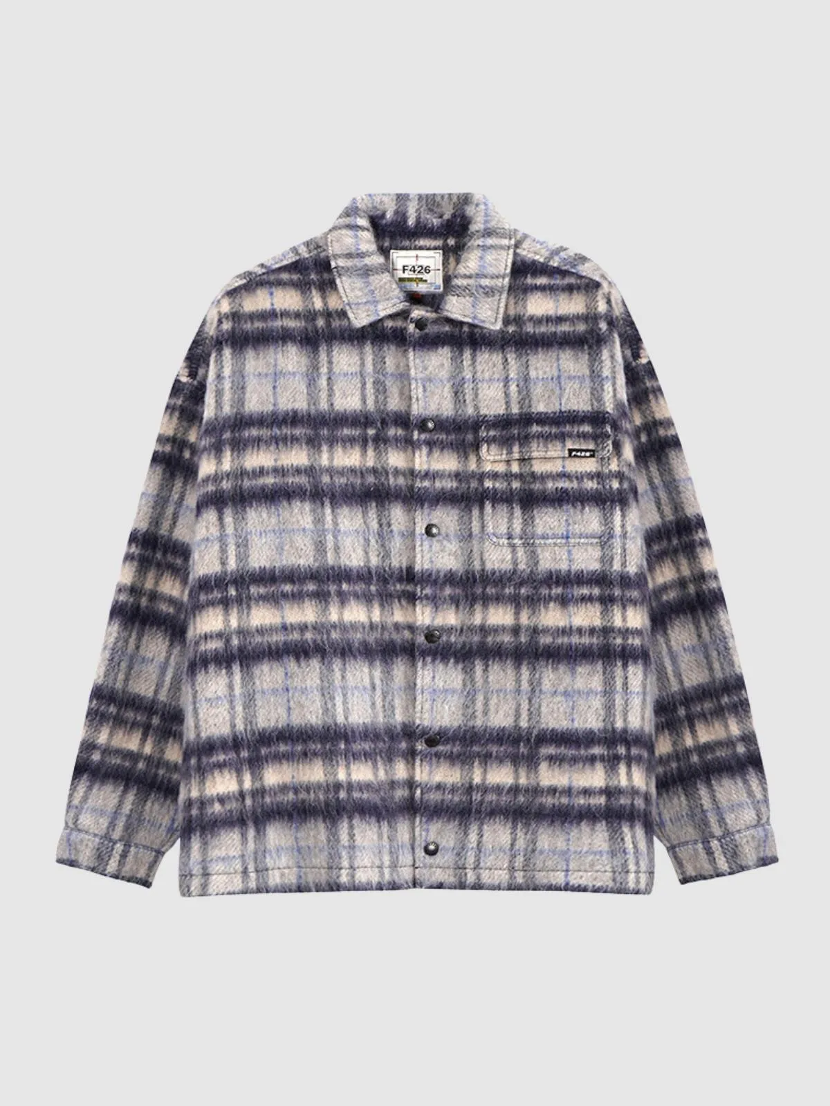 We Love Street Vintage Loose Woolen Plaid Jacket