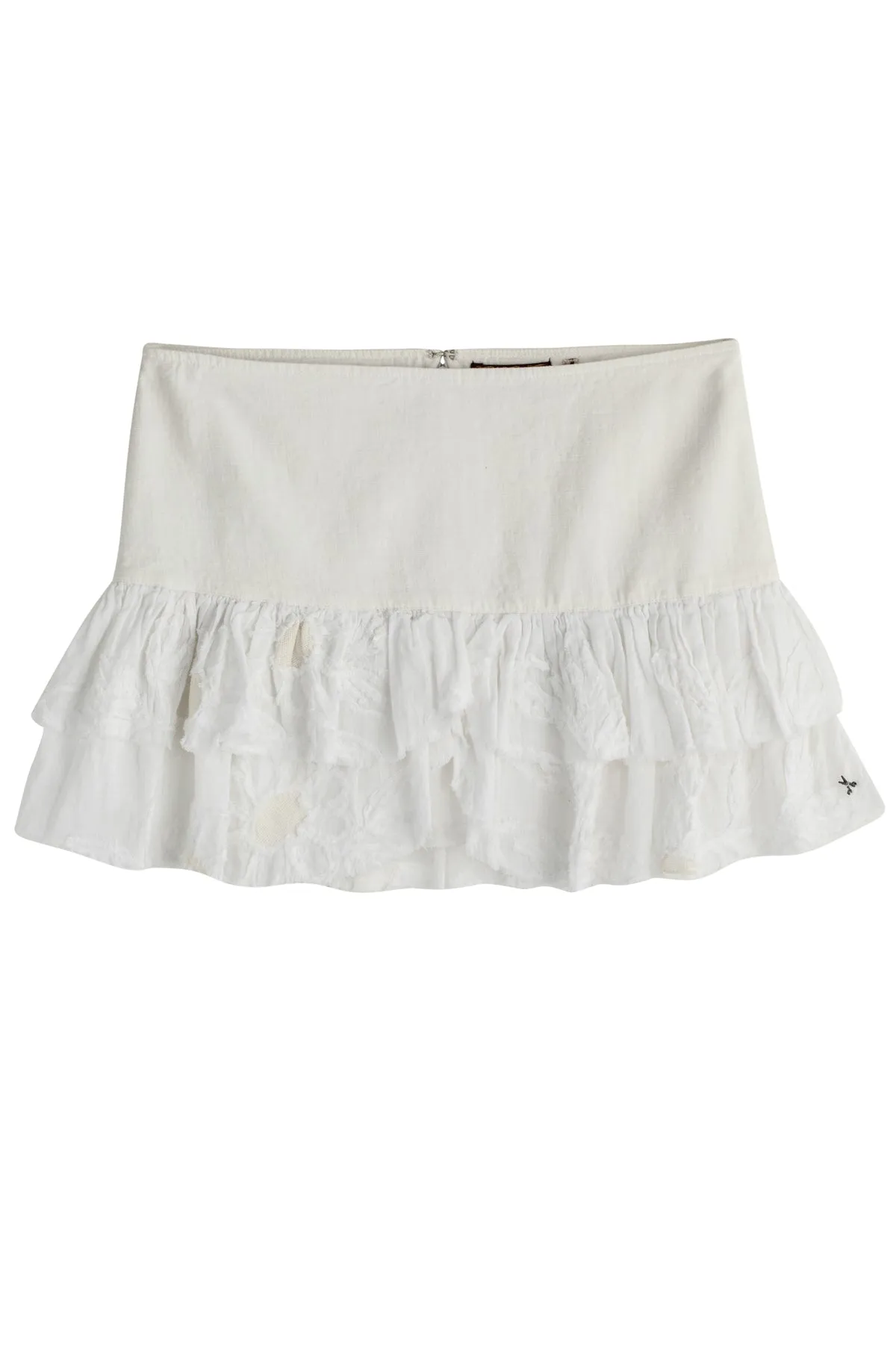 White Isla Flower Applique Skirt