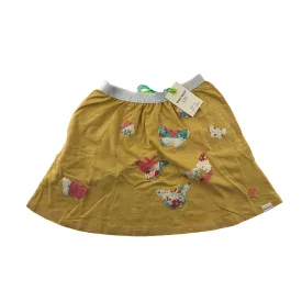 White Stuff skirt 9-10 years mustard yellow patchwork butterflies cotton