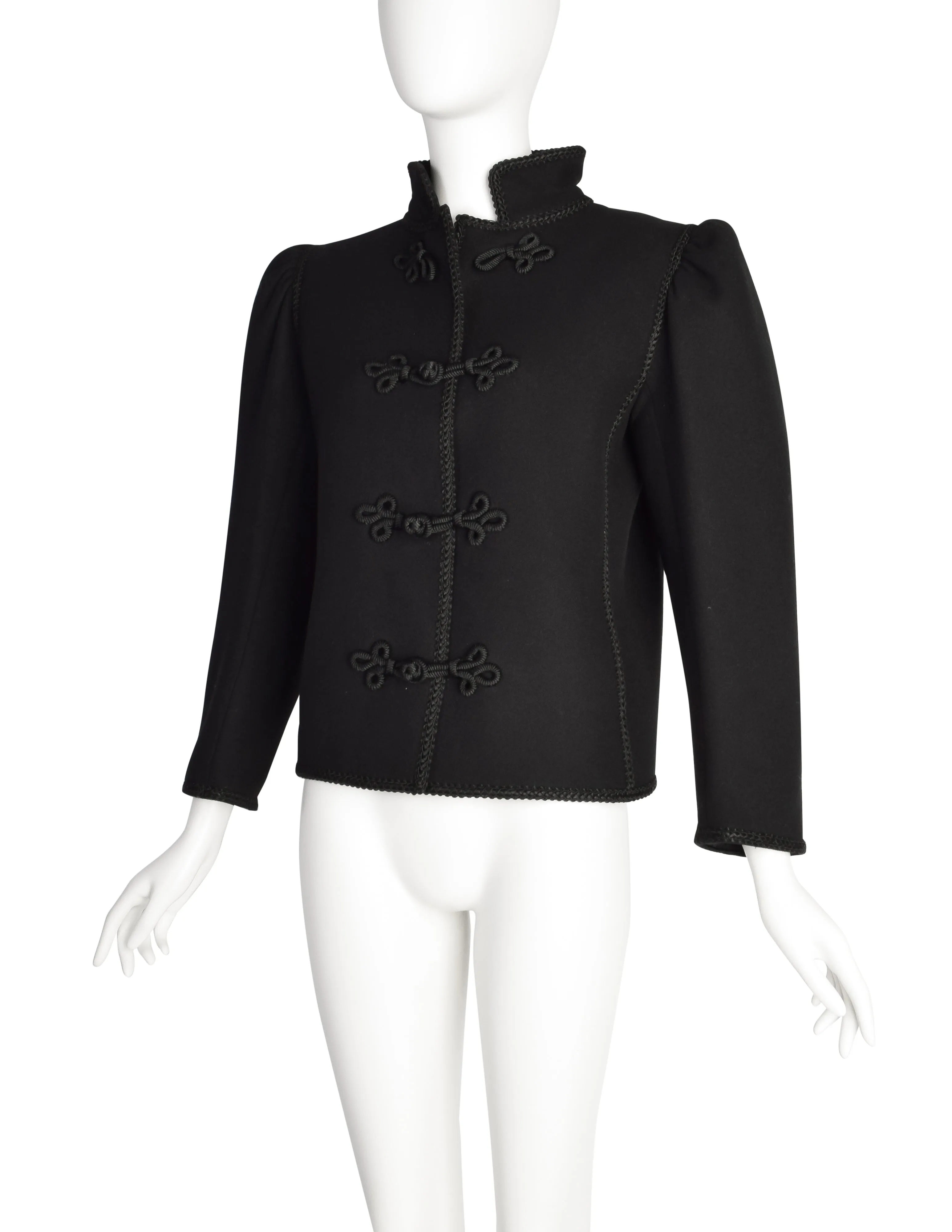 Yves Saint Laurent Vintage AW 1982 Black Wool Russian-Inspired Jacket