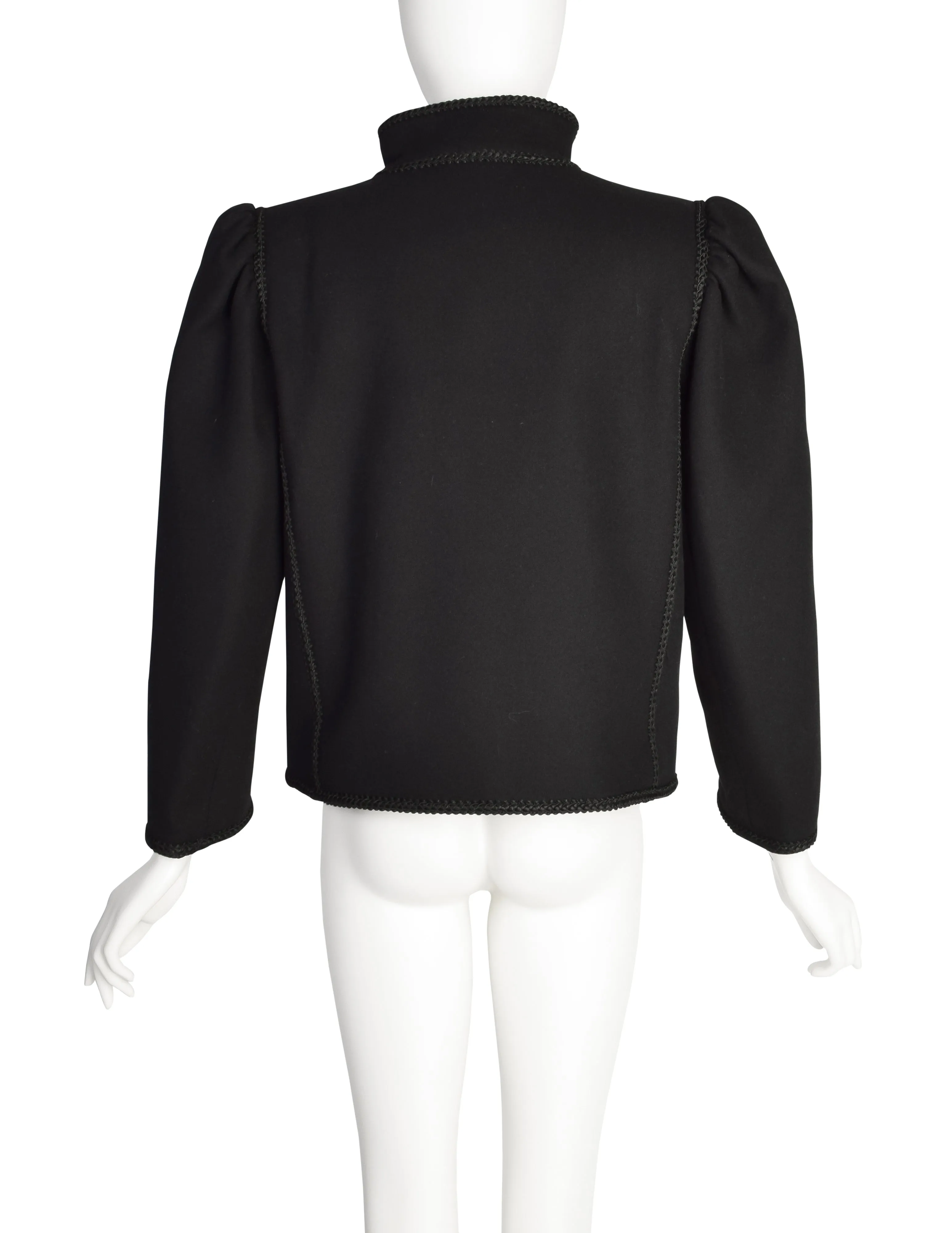 Yves Saint Laurent Vintage AW 1982 Black Wool Russian-Inspired Jacket